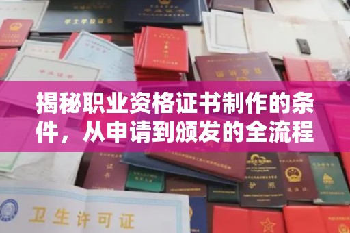 东兰揭秘职业资格证书制作的条件，从申请到颁发的全流程解析