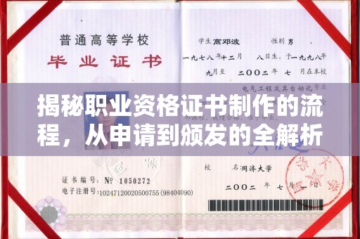 东兰揭秘职业资格证书制作的流程，从申请到颁发的全解析