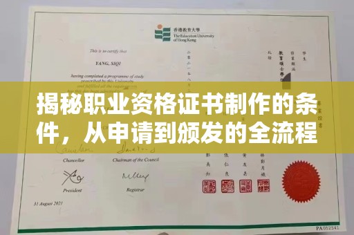 东兰揭秘职业资格证书制作的条件，从申请到颁发的全流程解析